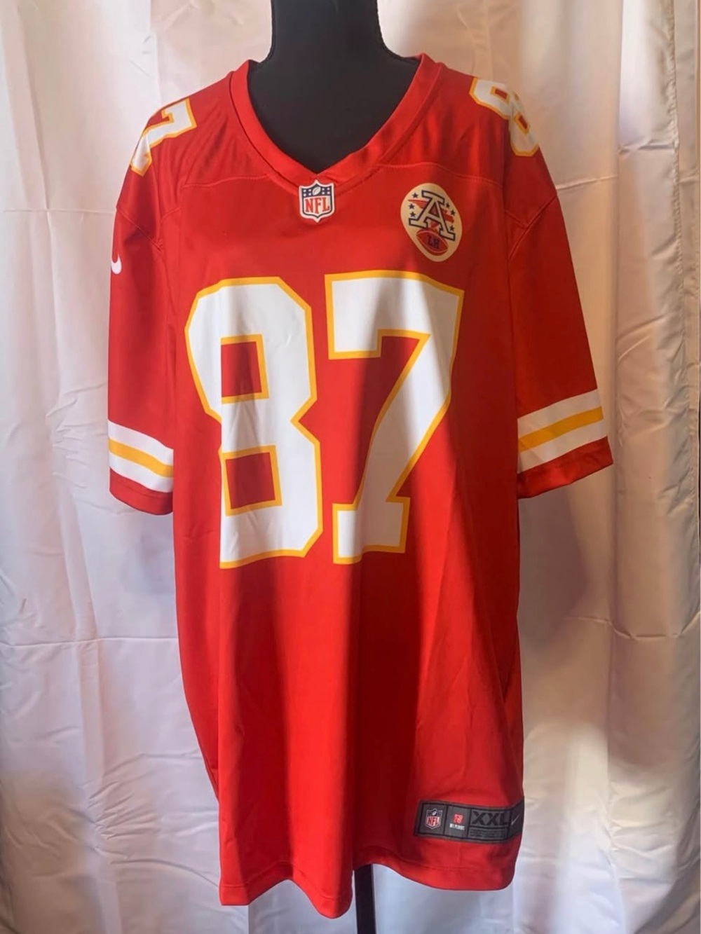 Nike Red Kansas City #87 Football Jersey with White & Gold Accents